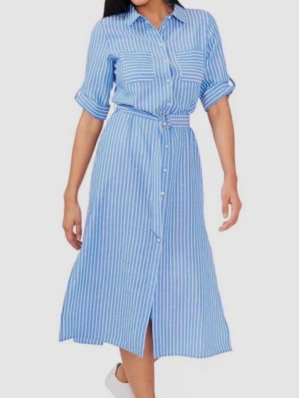 NWT Riley & Rae Women's Blue Belted Maxi Dress Size S